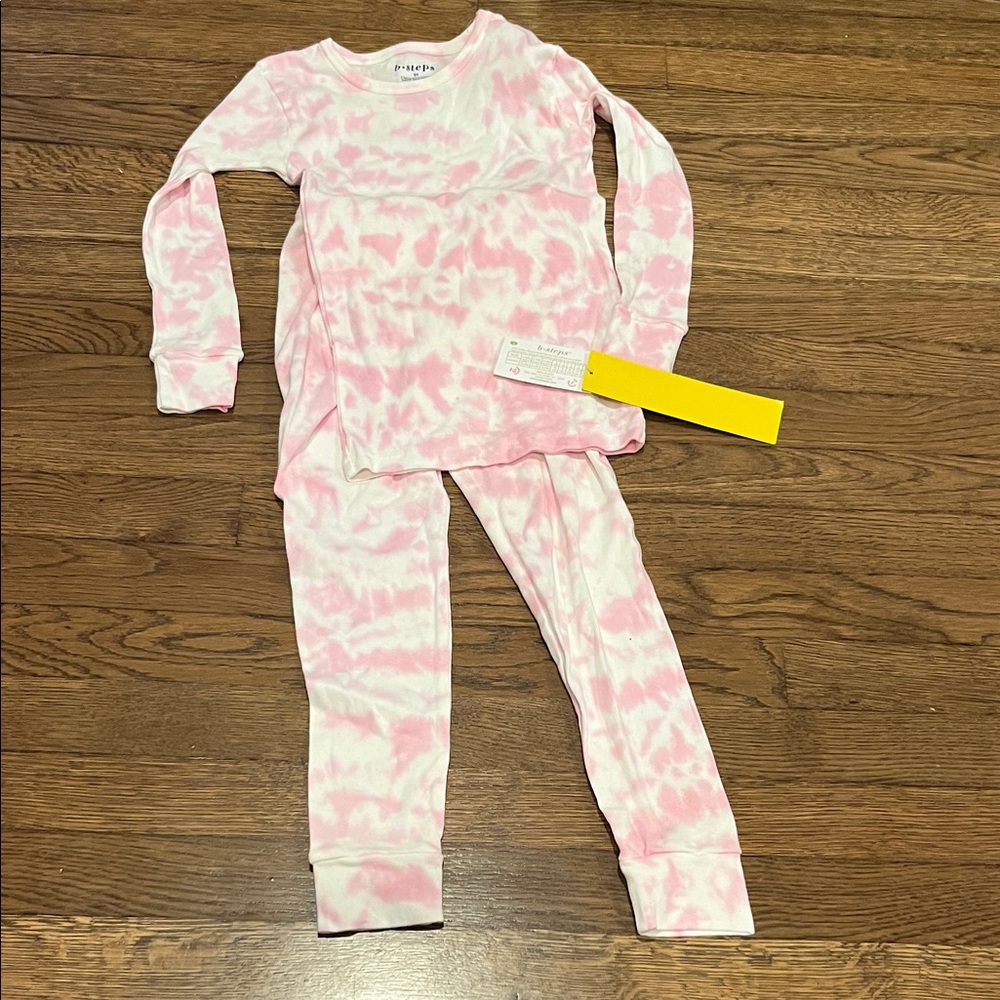 B steps pink tie dye pajama set new with tags